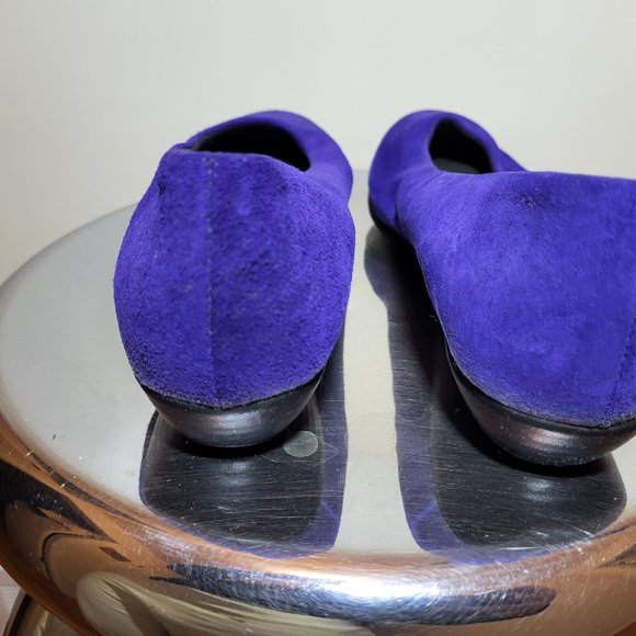 Purple suede 80s flats - Picture 3 of 4